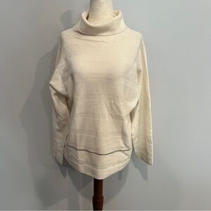 Fabiana Filippi Italian Wool Cozy Cream Turtleneck Sweater Size Small